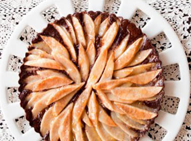 Chocolate Walnut Pear Tart