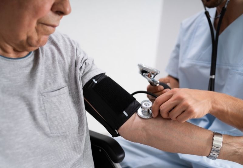 photograph of blood pressure screening