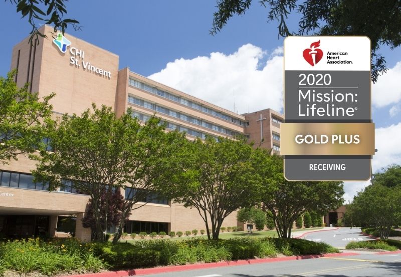 CHI St Vincent Infirmary receives 2020 Mission Lifeline Gold Plus Receiving Award